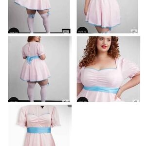 Torrid Light Pink Dress with Blue Trim
